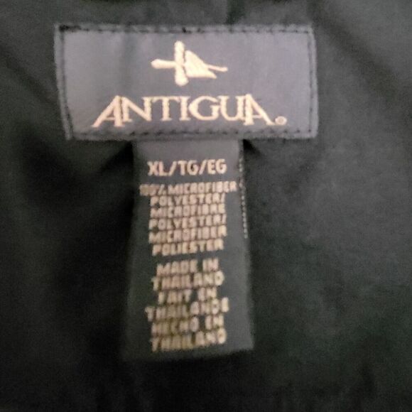 Antigua Pirates Lightweight Zip Jacket Wind Resistant Microfiber Black Men's XL - Picture 5 of 8